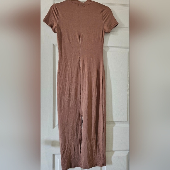 Camel Ribbed Midi Dress - Picture 3 of 8